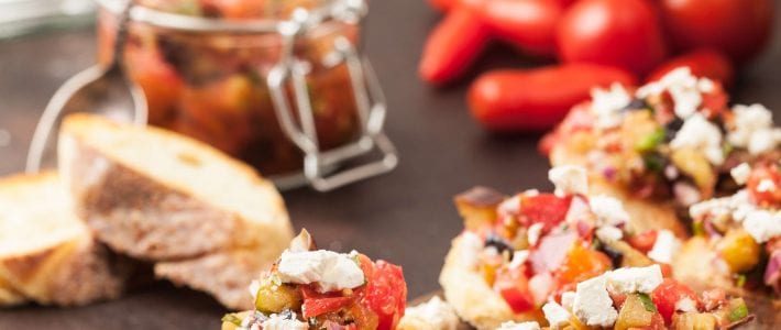 Olive oil and garlic bruschetta