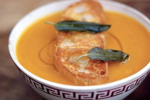 Pumpkim Soup with Parmesan Croutons